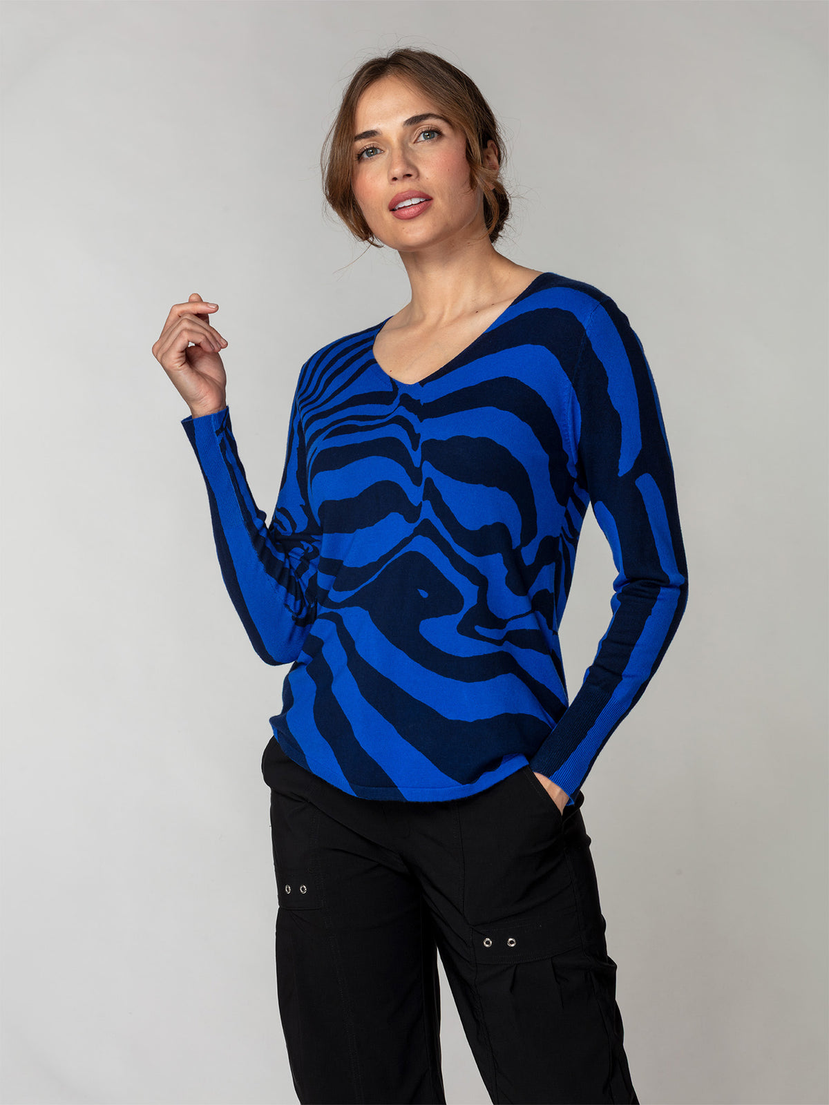 Fluid Knit V-Neck Sweater