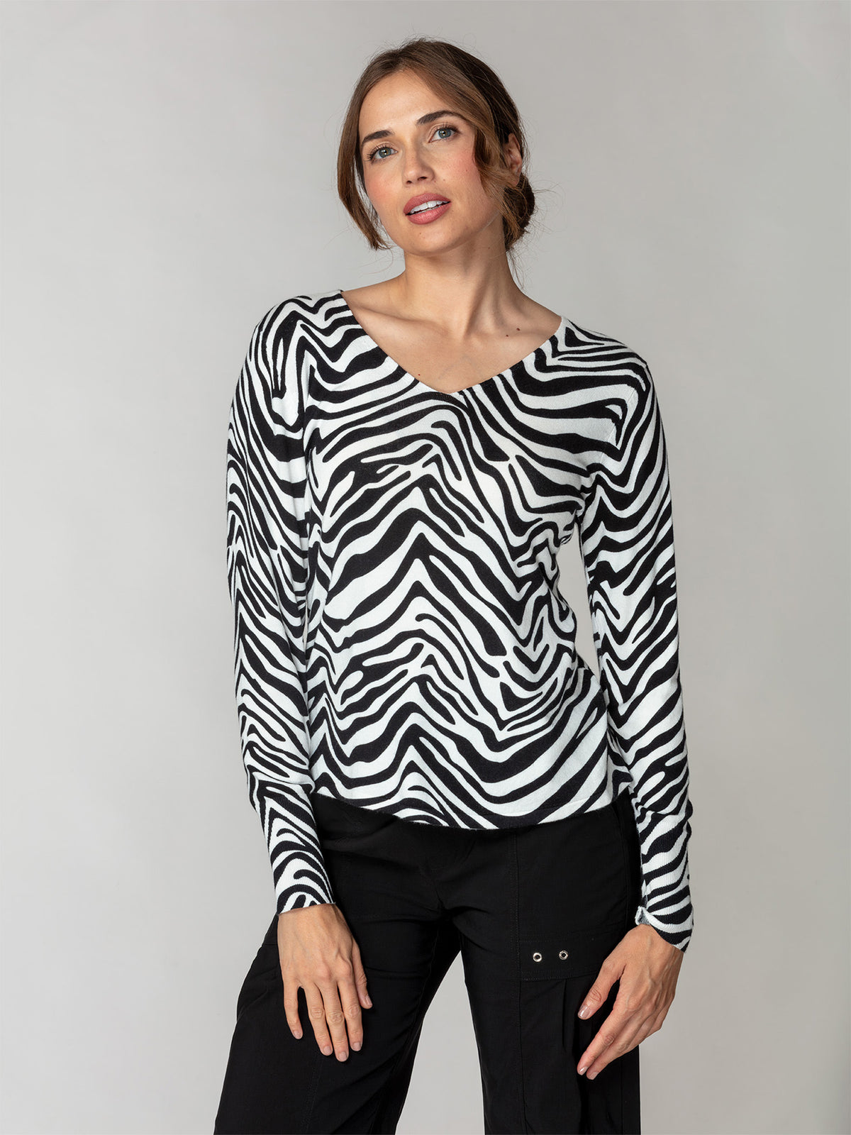 Fluid Knit V-Neck Sweater