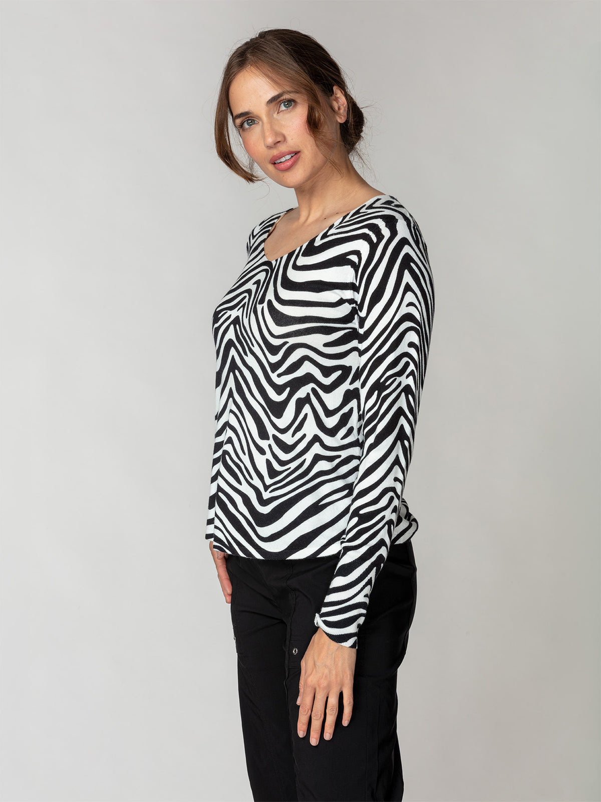 Fluid Knit V-Neck Sweater