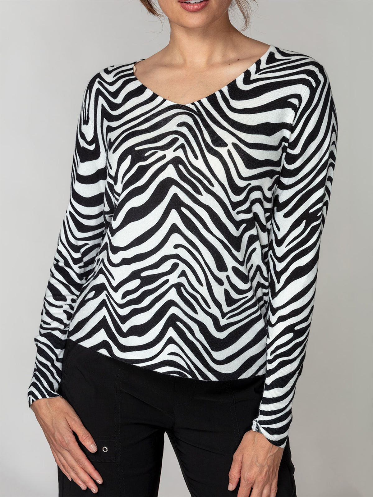Fluid Knit V-Neck Sweater