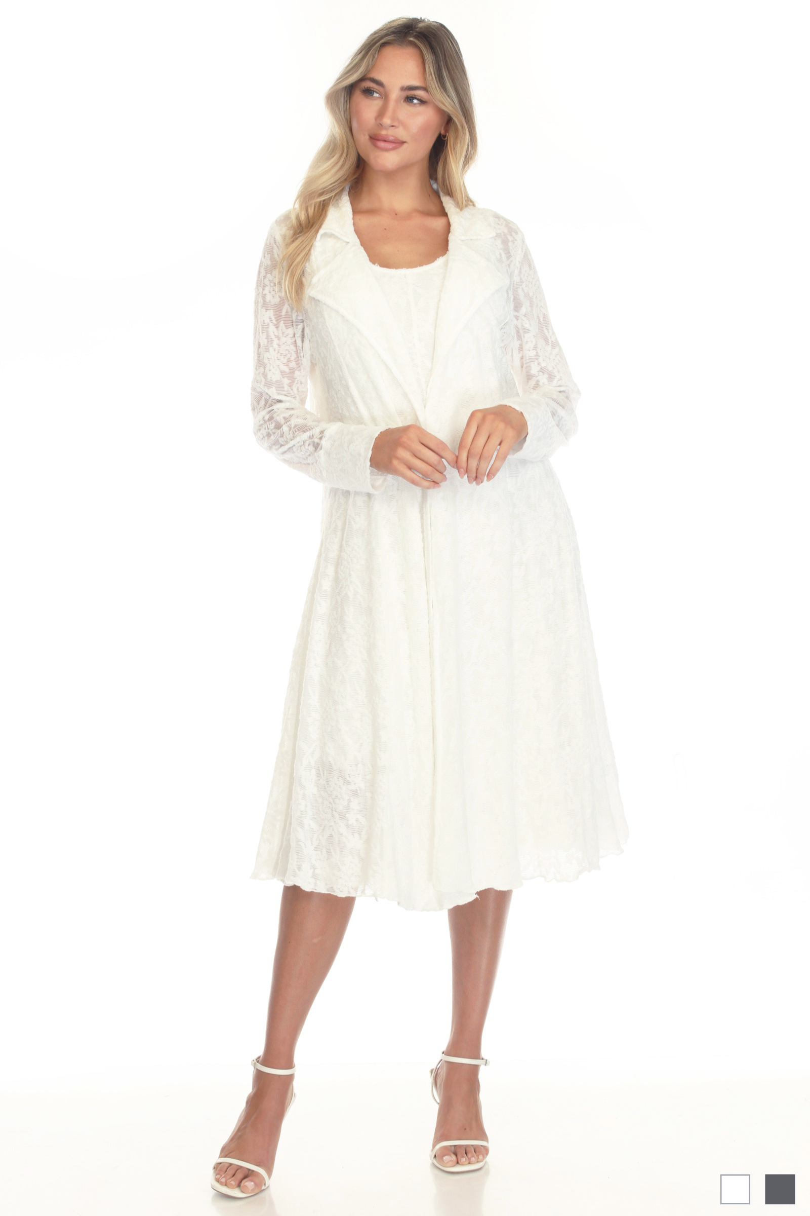 Textured Lace Duster Jacket - CARINE