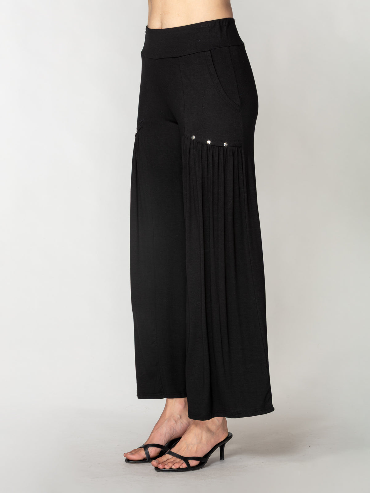 Studded Pull-On Palazzo Pant