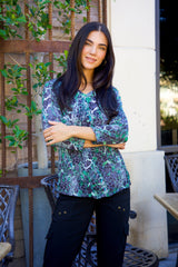 V-Neck Top - Serpent Mesh - CARINE