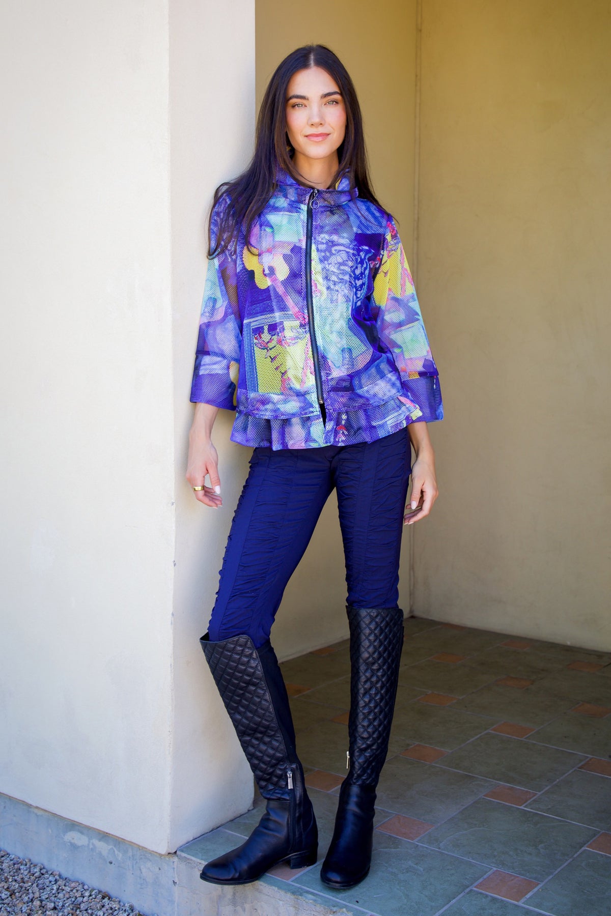 Mesh Zip Swing  Jacket - Acoustic Vibe - CARINE