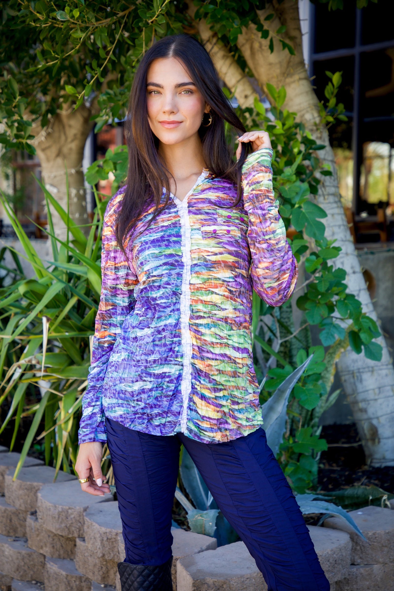 Pamela Top L/S - Sunset Ribbons - CARINE