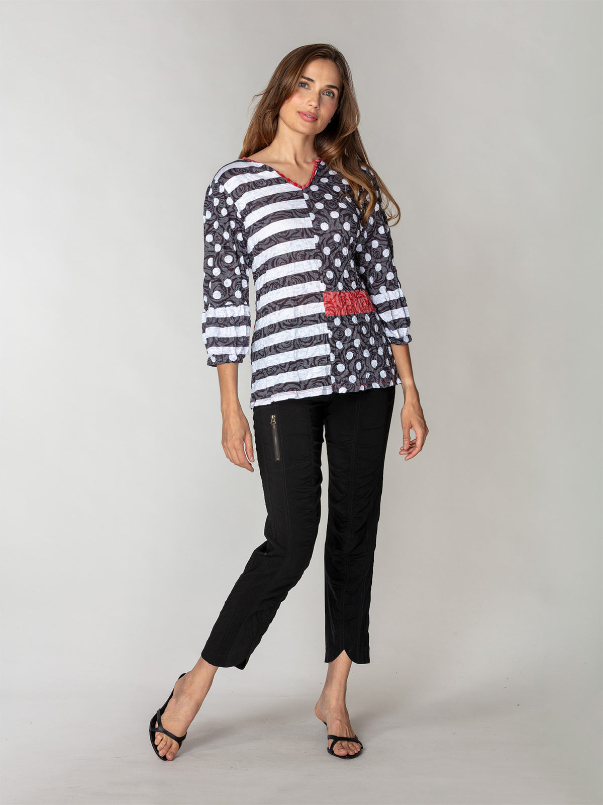 Maribel Top - Dashed Dots