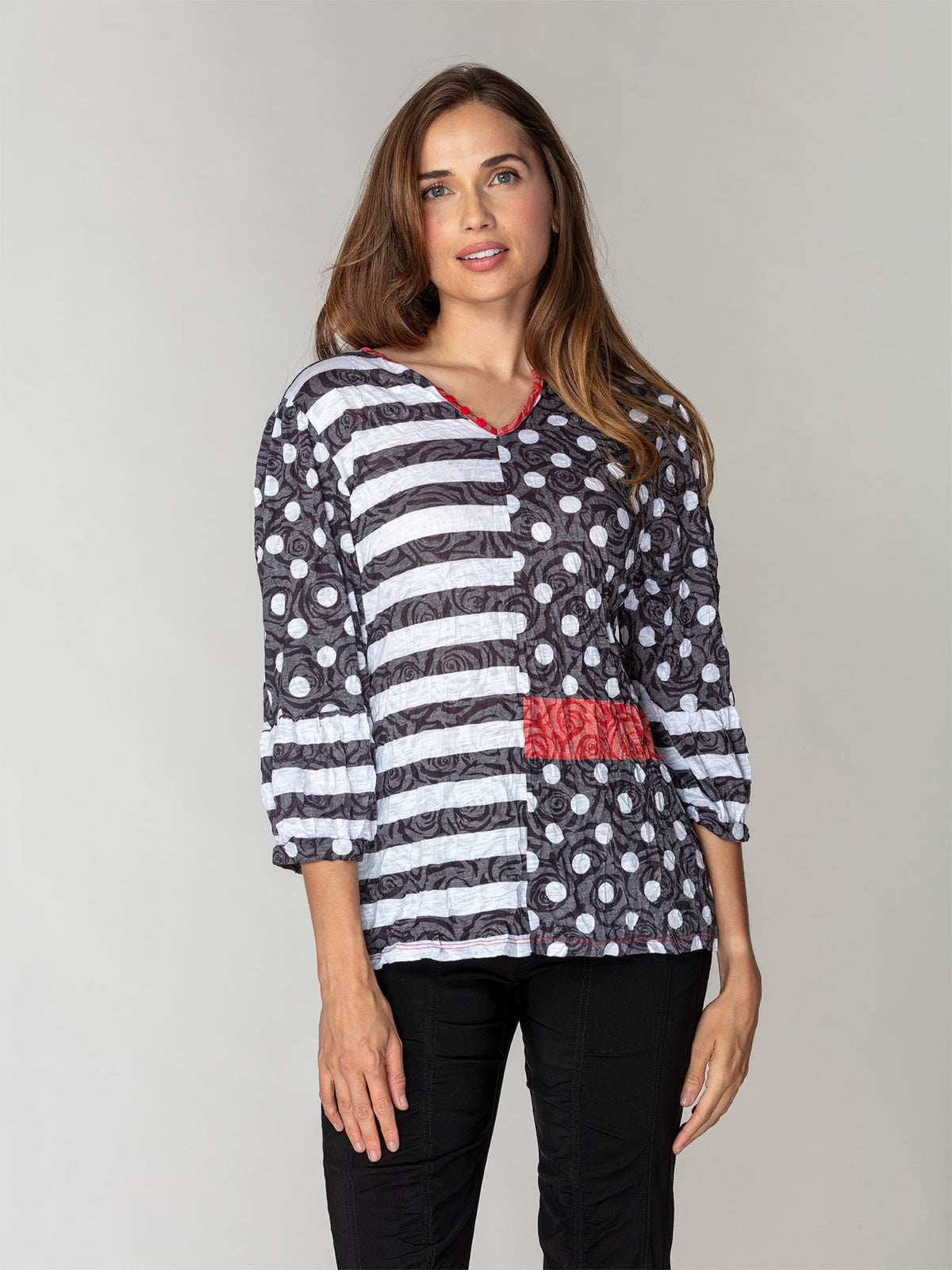 Maribel Top - Dashed Dots