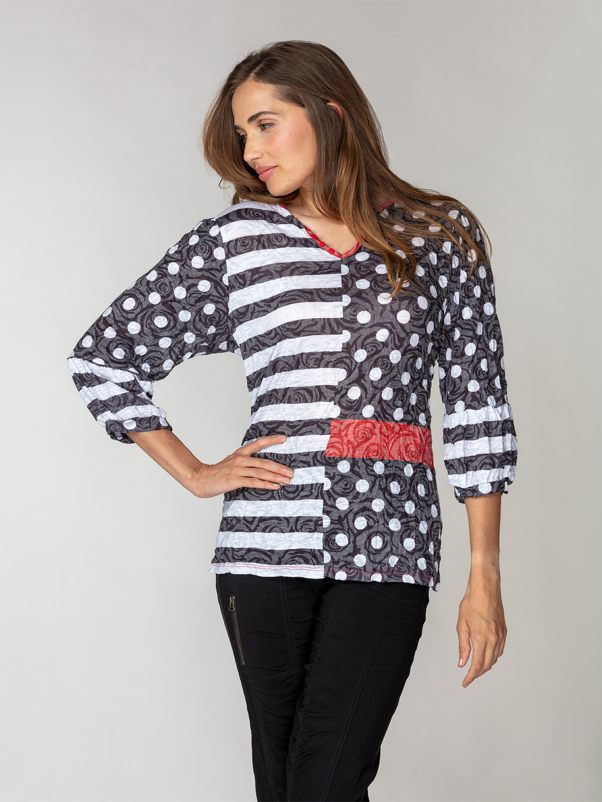 Maribel Top - Dashed Dots