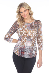 Round-Neck Top - Gold Jaguar - CARINE
