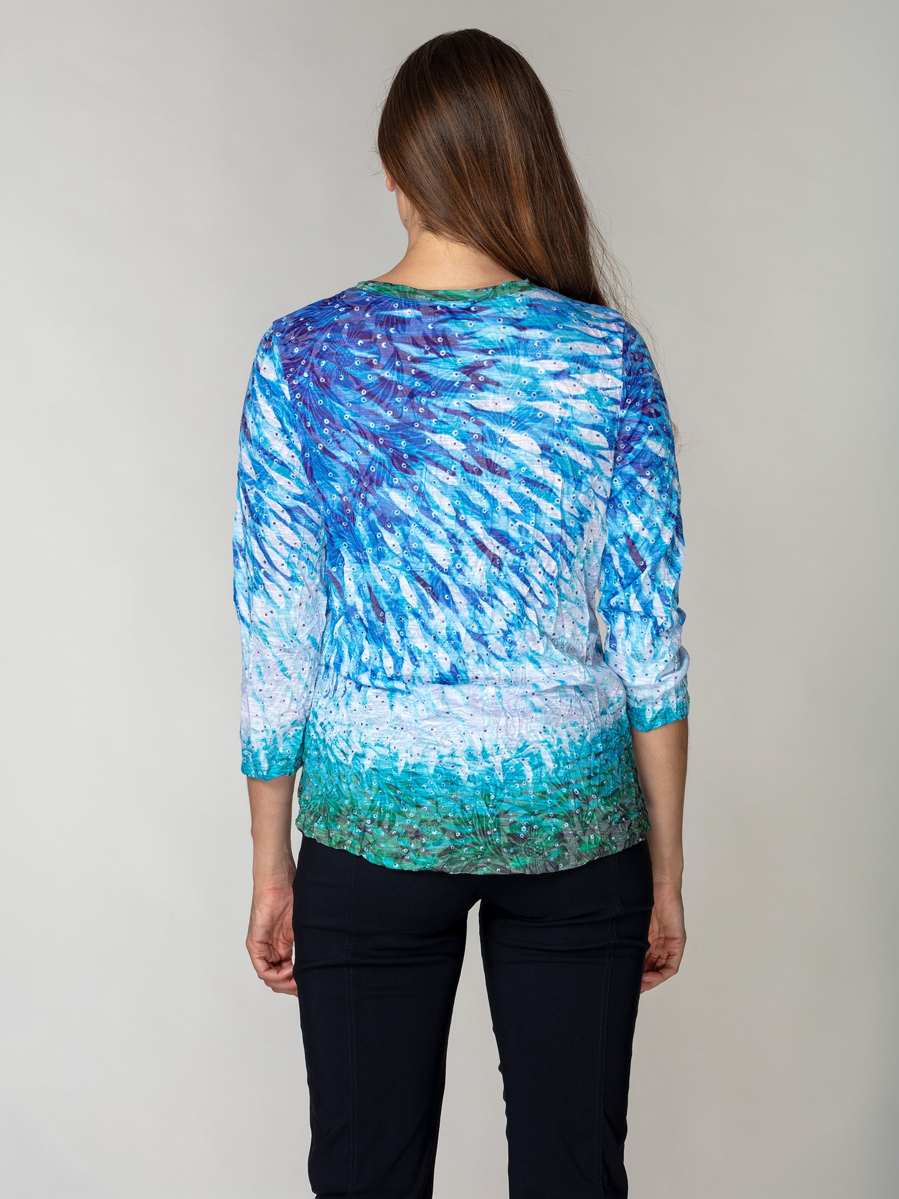 Round-Neck Top - Fish Current