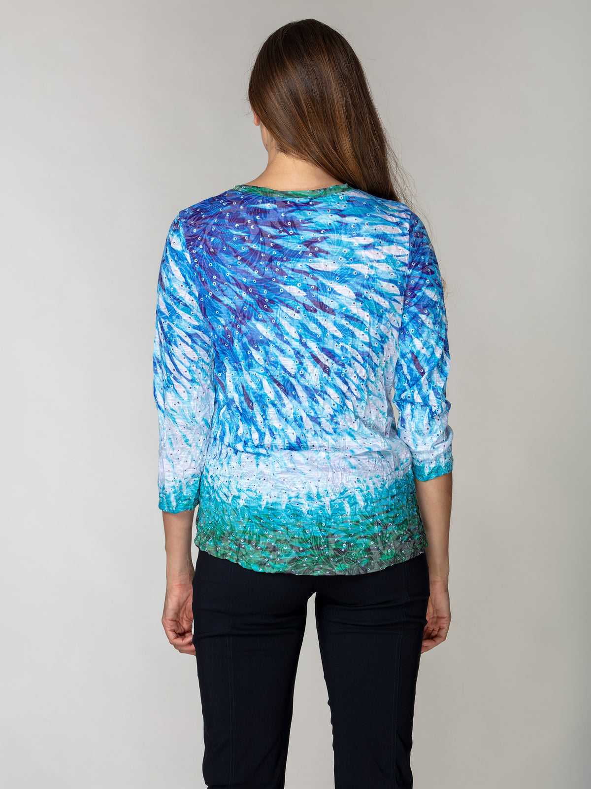Round-Neck Top - Fish Current