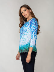Round-Neck Top - Fish Current