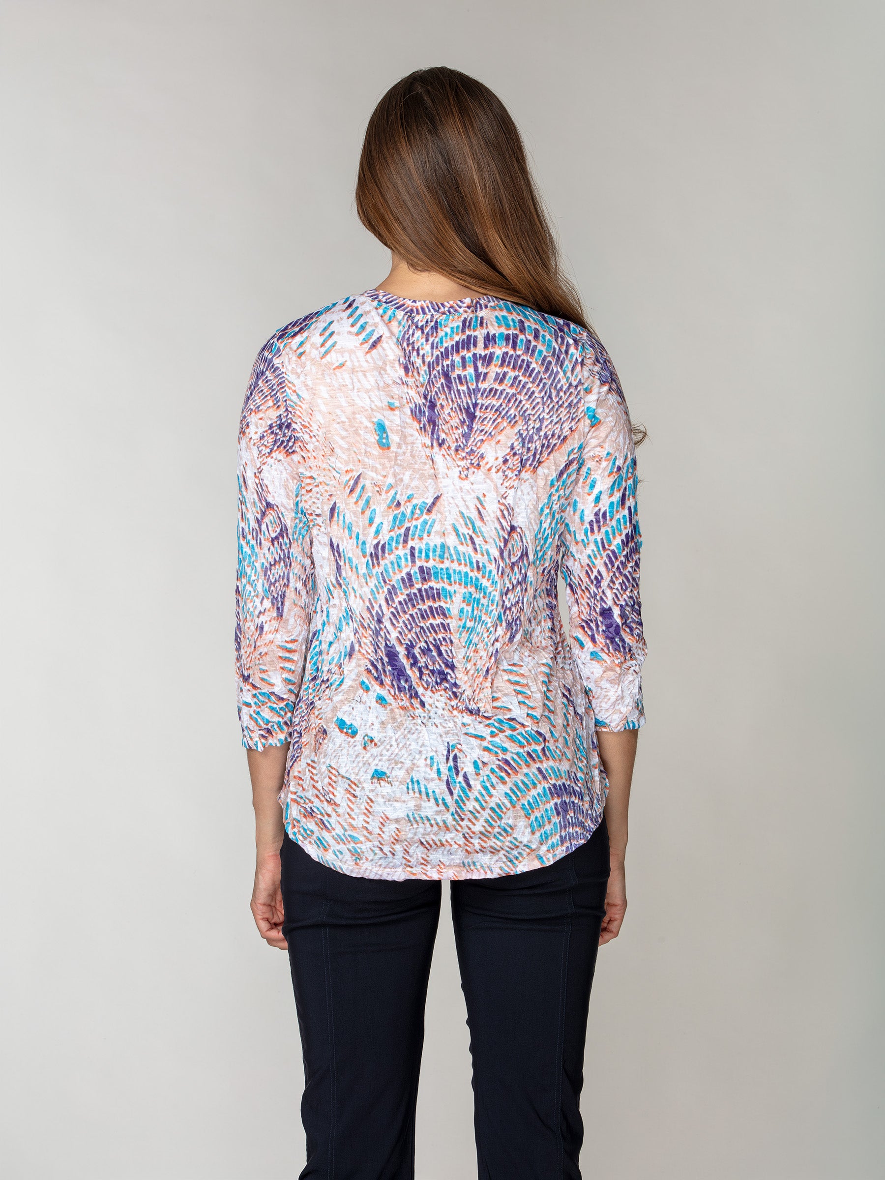 Round-Neck Top - Washed Tiles