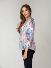 Round-Neck Top - Washed Tiles