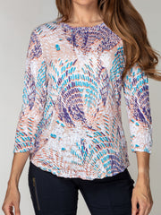 Round-Neck Top - Washed Tiles