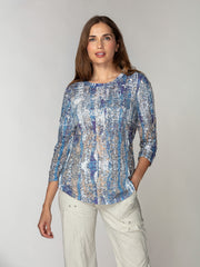 Round-Neck Top - Weathered Blue