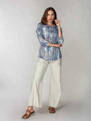 Round-Neck Top - Weathered Blue