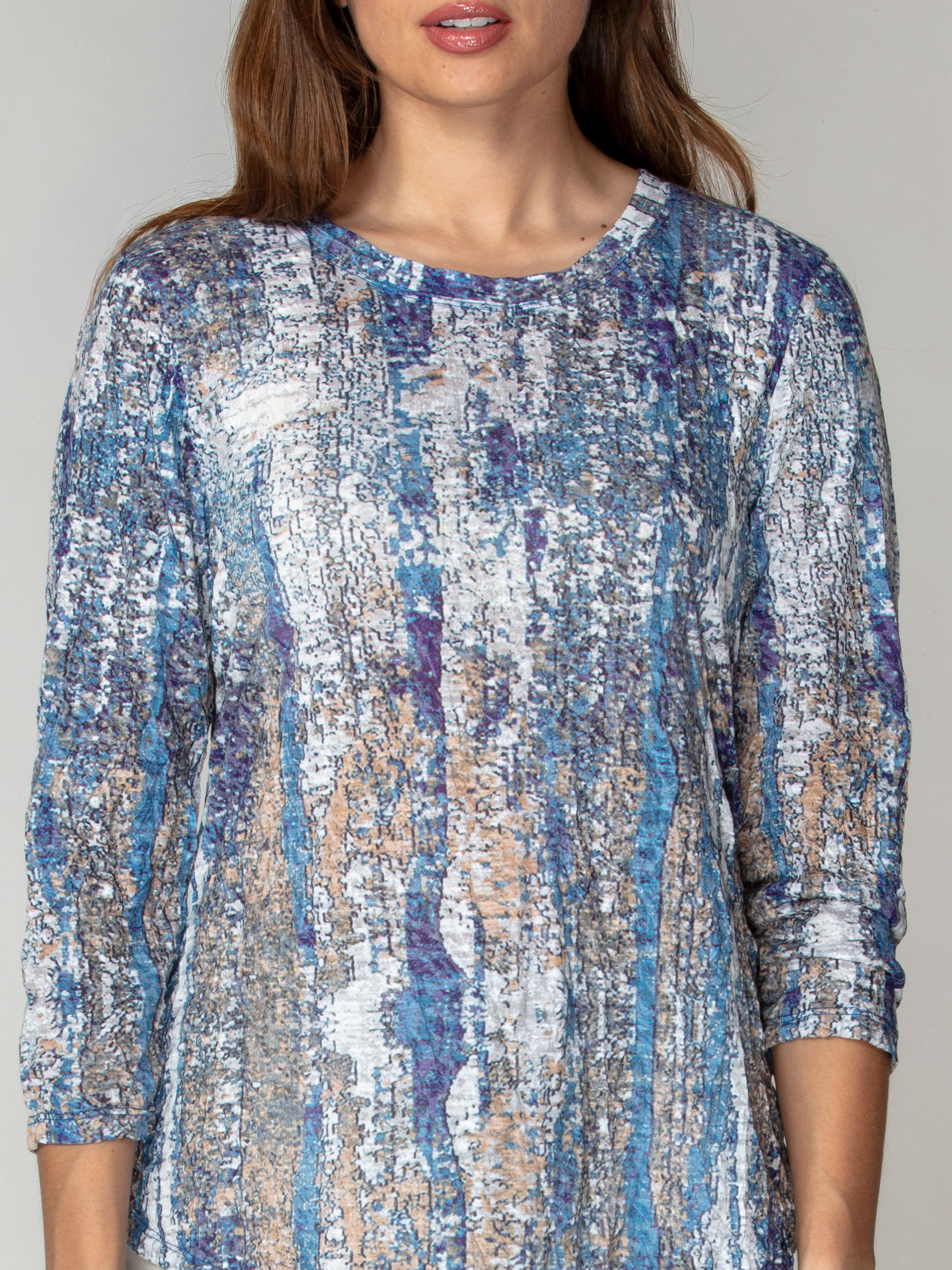 Round-Neck Top - Weathered Blue