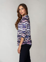 Round-Neck Top - Amethyst Echo
