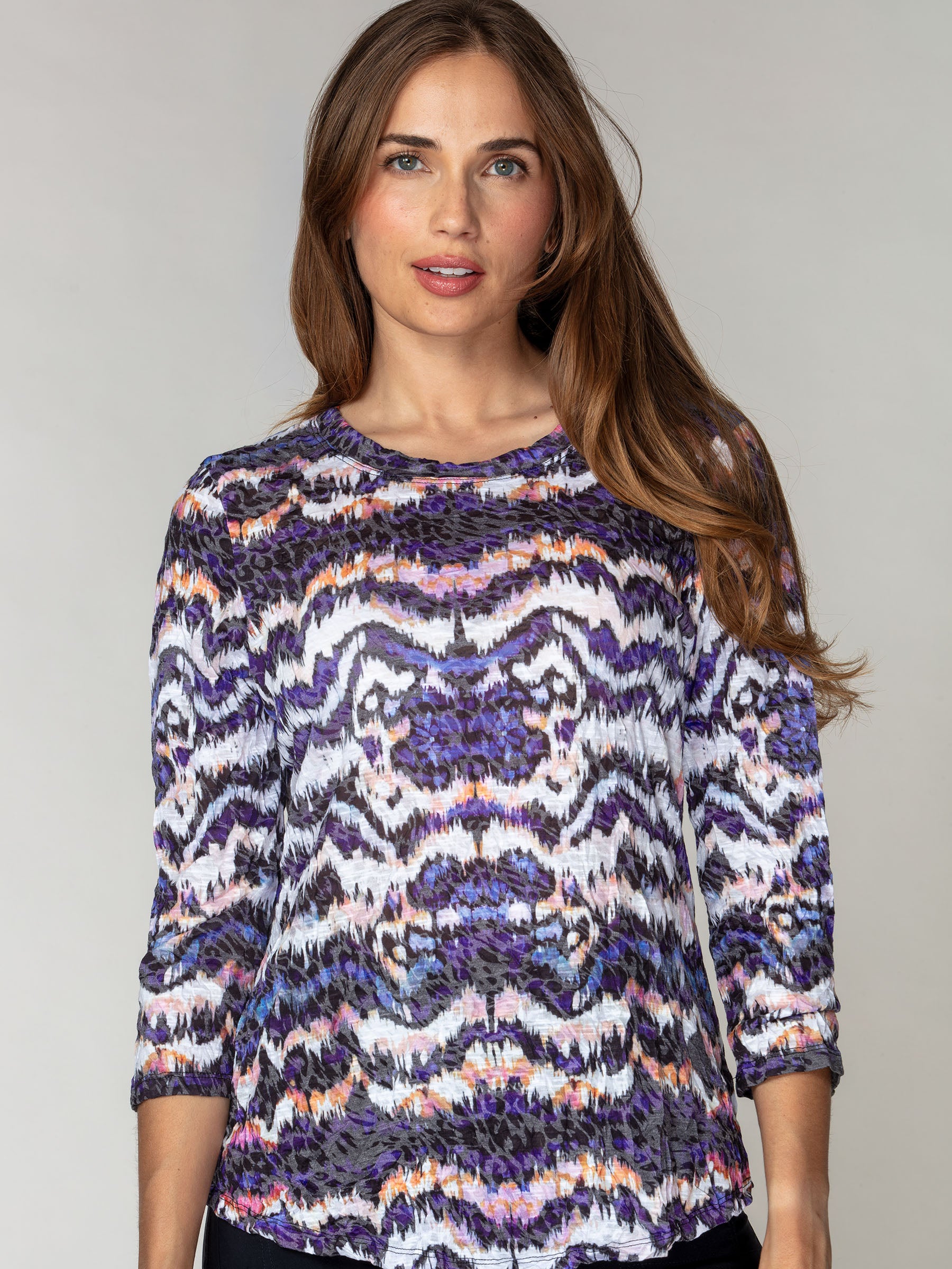 Round-Neck Top - Amethyst Echo