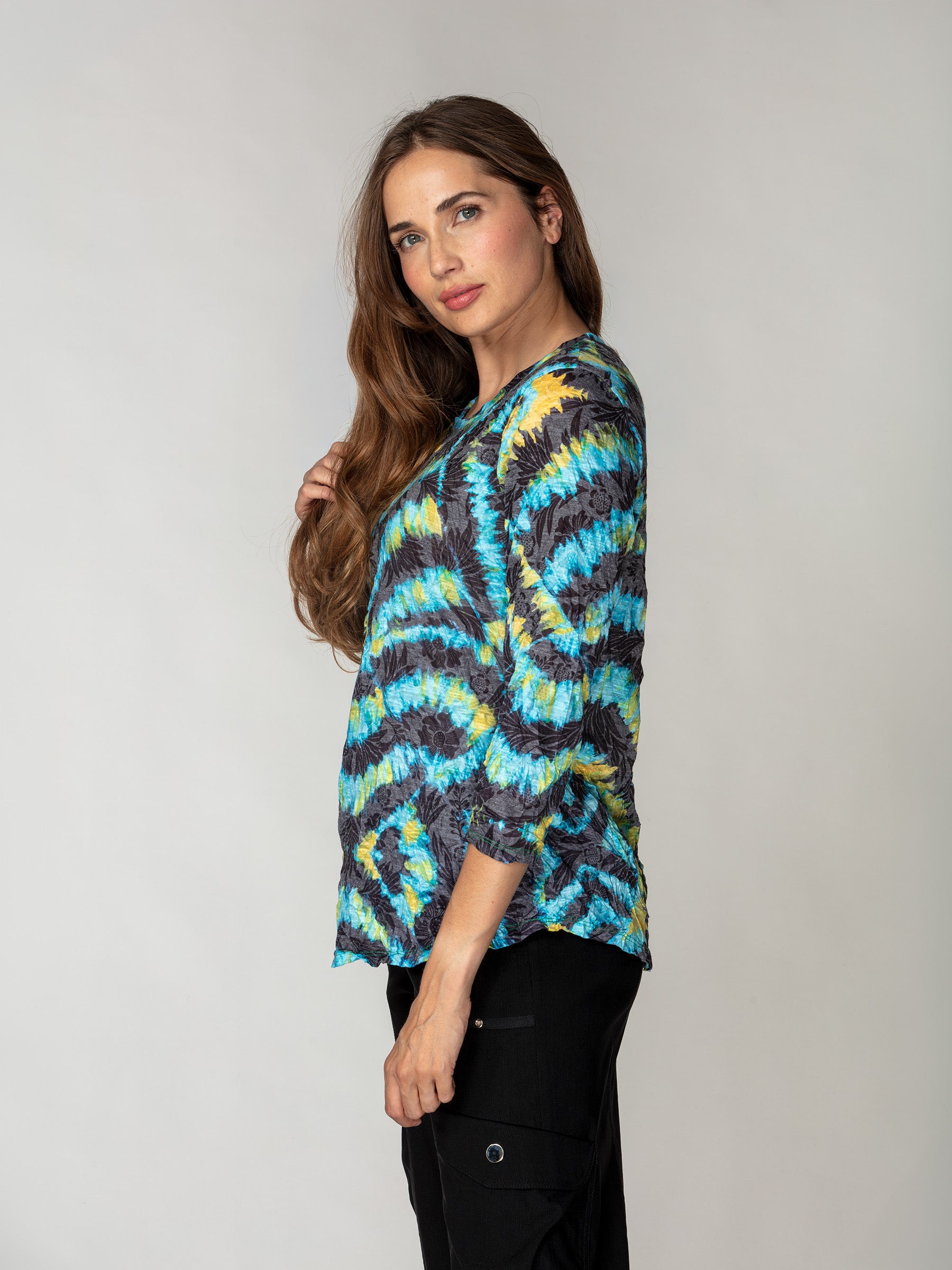 Round-Neck Top - Electric Whirl