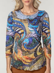 Round-Neck Top - Opulent Swirl