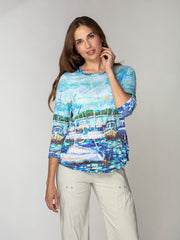 Round-Neck Top - Harbor Morning
