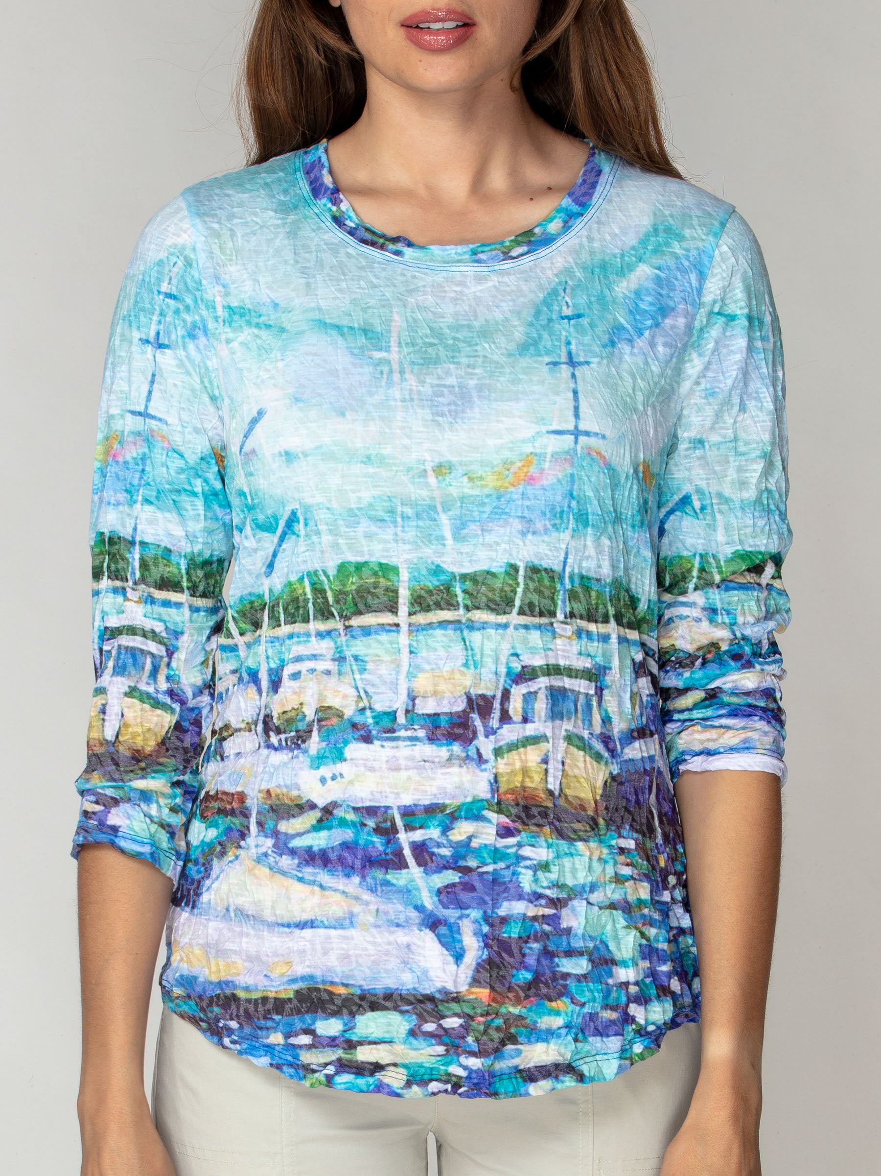 Round-Neck Top - Harbor Morning