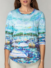 Round-Neck Top - Harbor Morning