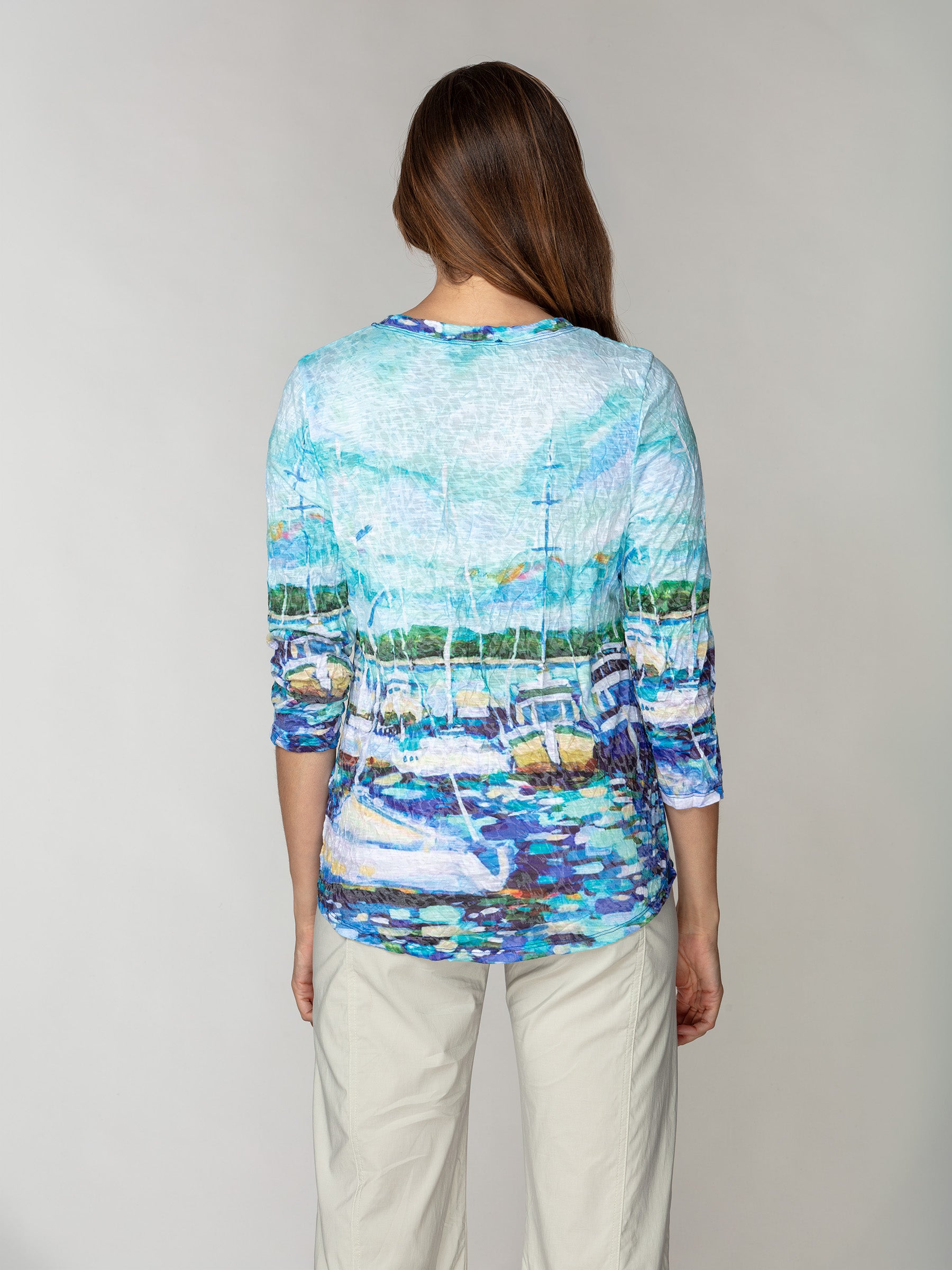Round-Neck Top - Harbor Morning