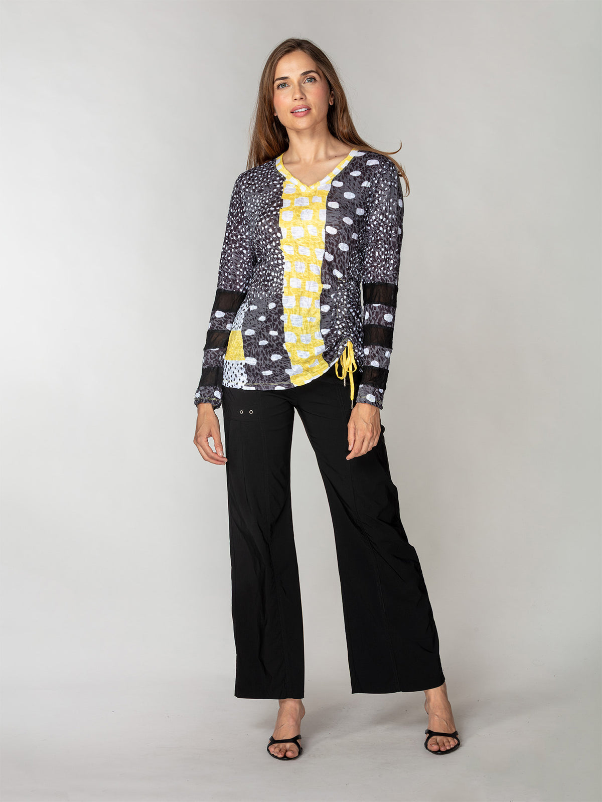 Carlie Top L/S - Gold Speckle