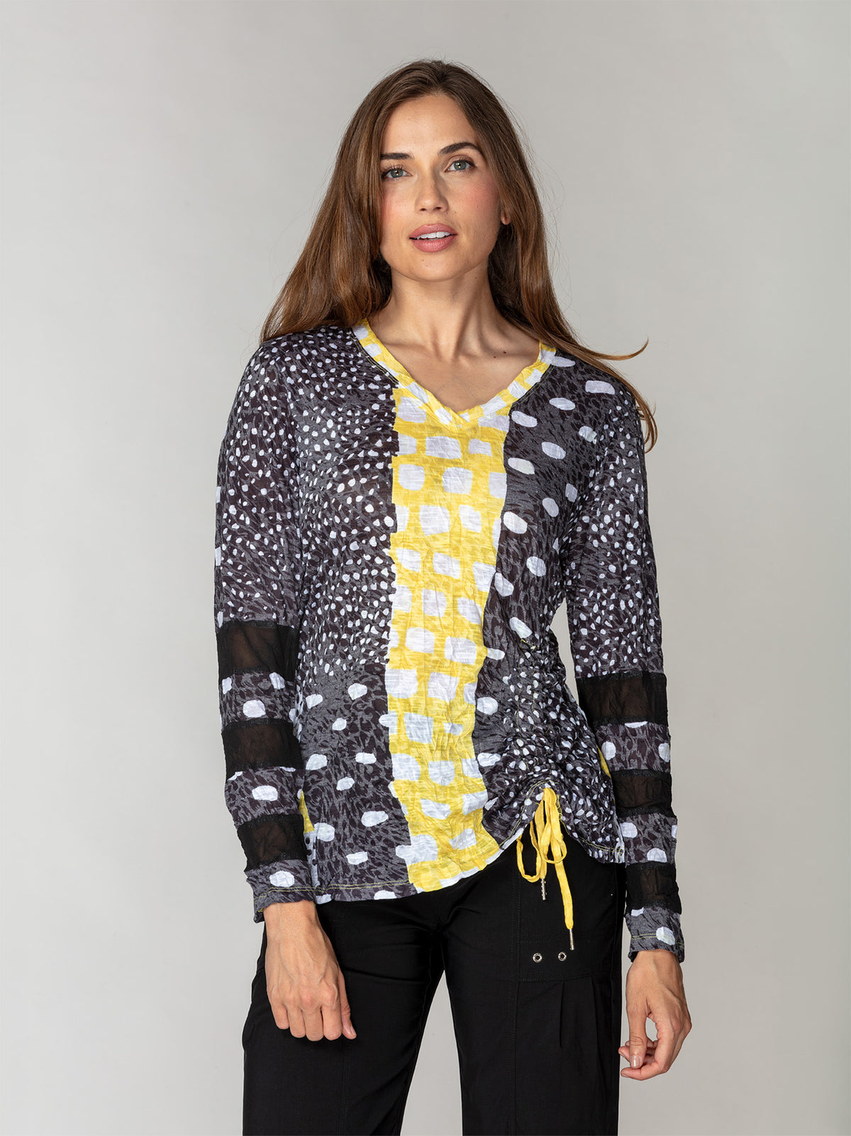 Carlie Top L/S - Gold Speckle