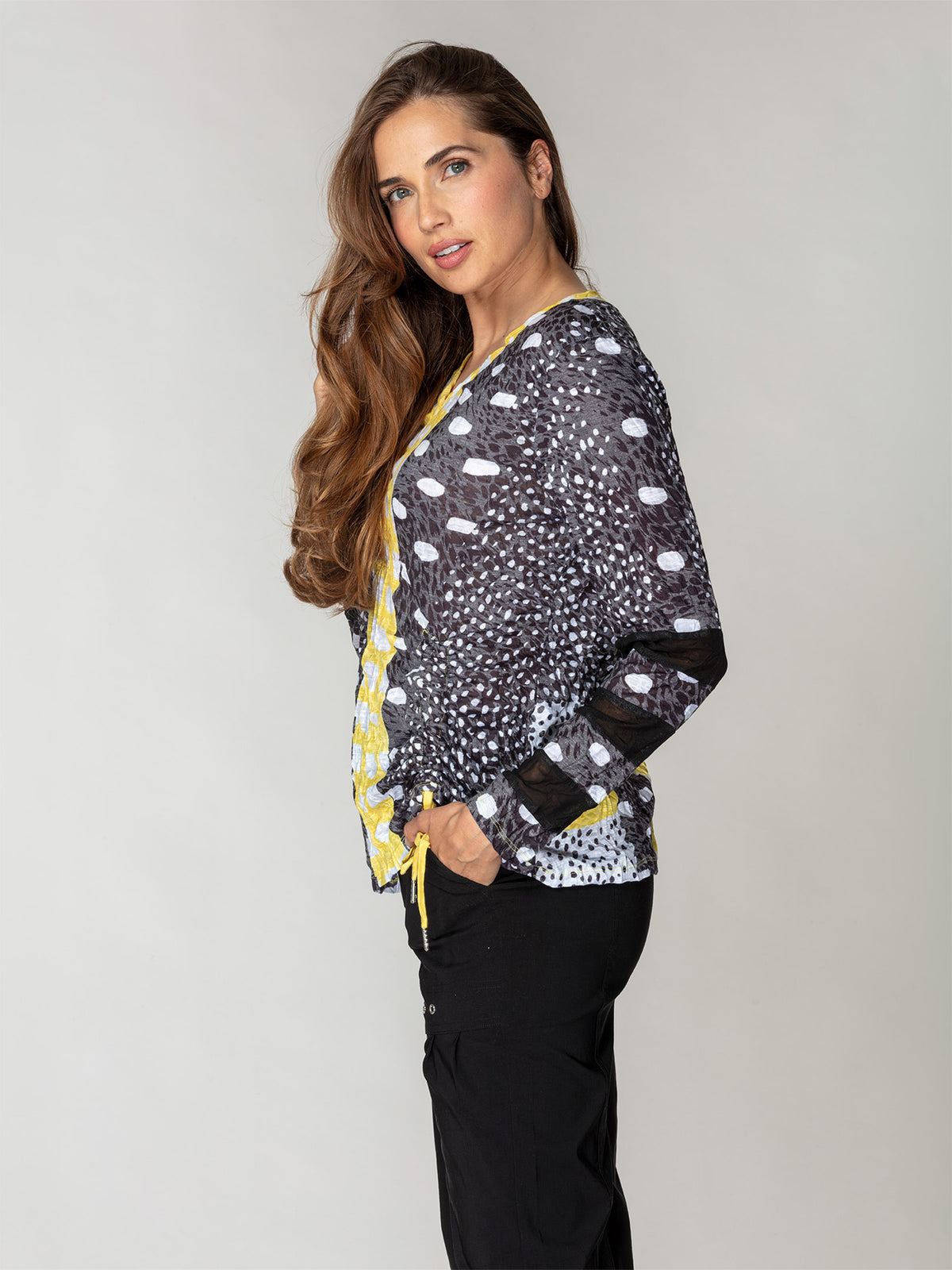 Carlie Top L/S - Gold Speckle