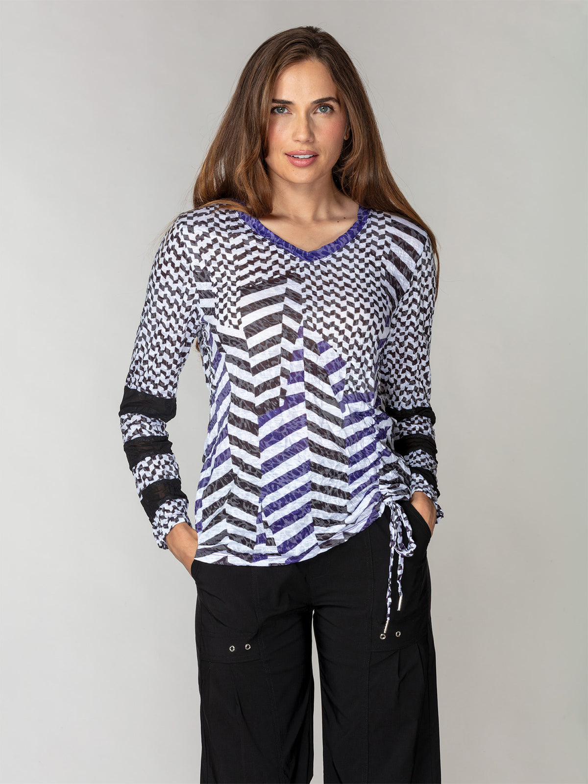 Carlie Top L/S - Indigo Prism