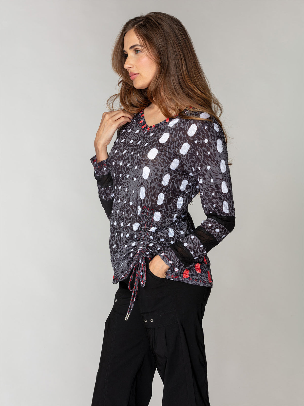 Carlie Top L/S - Noir Speckle
