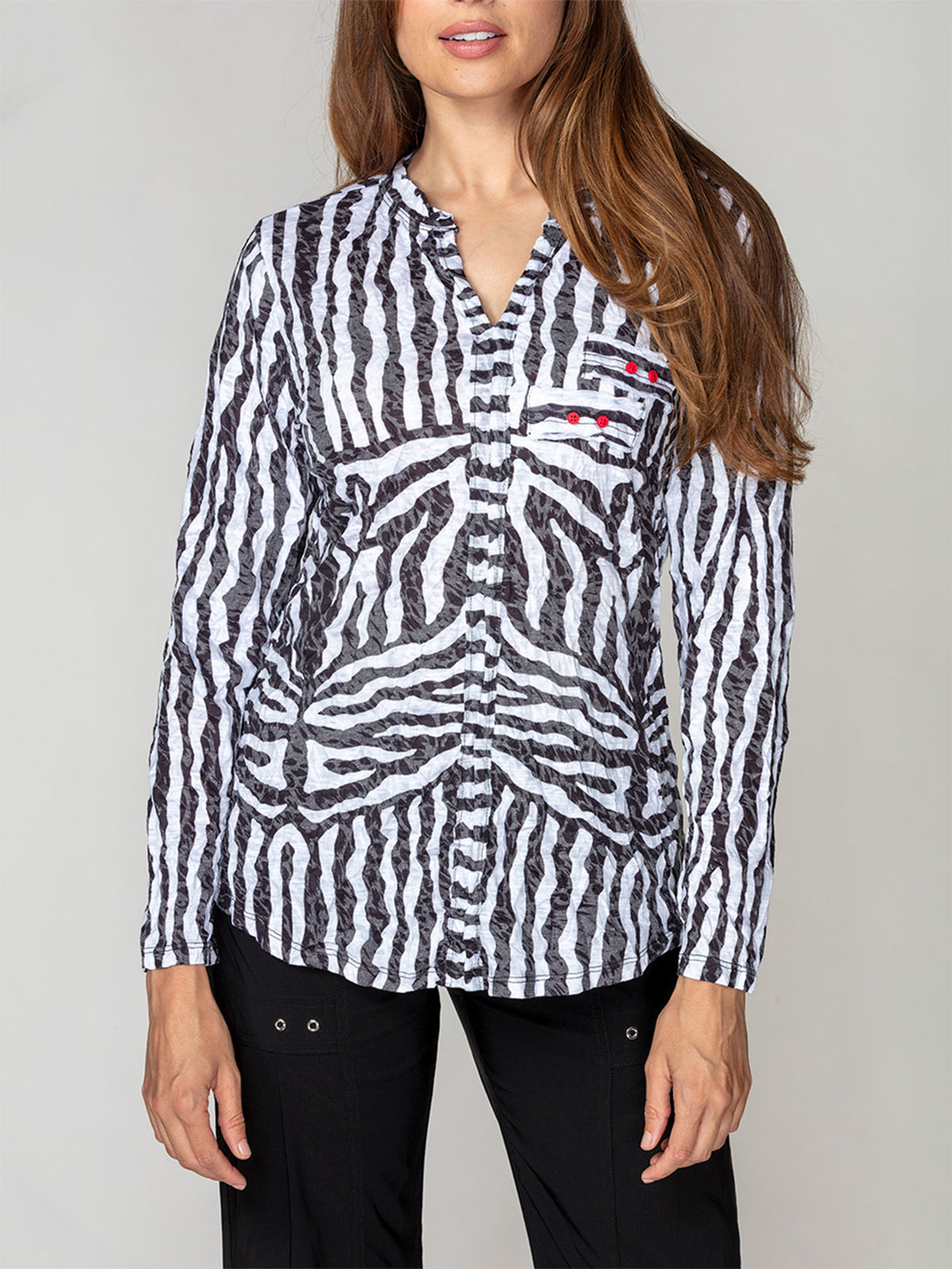 Pamela Top L/S - Zebra Veil