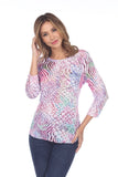Round-Neck Top - Neon Mix - CARINE