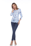 Round-Neck Top - Blue Stars - CARINE