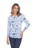 Round-Neck Top - Blue Stars - CARINE