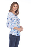 Round-Neck Top - Blue Stars - CARINE