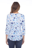 Round-Neck Top - Blue Stars - CARINE