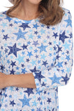 Round-Neck Top - Blue Stars - CARINE