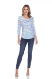 V-Neck Top - Crushed Ice - CARINE