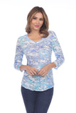 V-Neck Top - Crushed Ice - CARINE