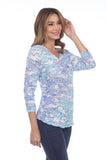V-Neck Top - Crushed Ice - CARINE