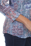 V-Neck Top - Teal Motif - CARINE