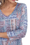 V-Neck Top - Teal Motif - CARINE