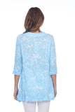 Two-Pocket Tunic - Aqua Stems - CARINE