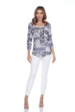 V-Neck Top - Animal Patch - CARINE