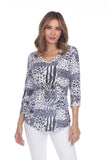 V-Neck Top - Animal Patch - CARINE